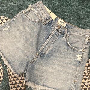 AGOLDE Distressed Denim Shorts